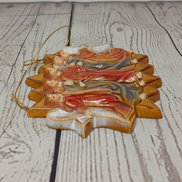 Angel Ornament 5 Angels Ceramic Christmas Religious Deluxe Imports 5.5" x 6" - Picture 4 of 12